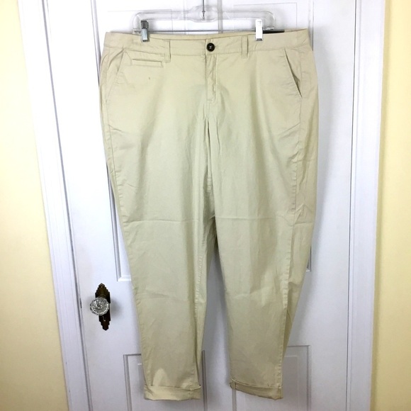 Lane Bryant Pants - Lane Bryant Low Rise Boyfriend Roll Cuff Chino Pants